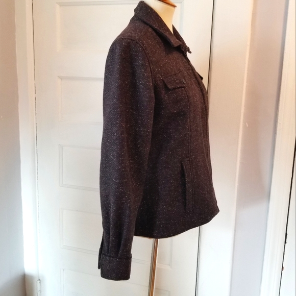Aeropostale Brown Wool Blend Zip Front Jacket, Size M - Picture 5 of 16